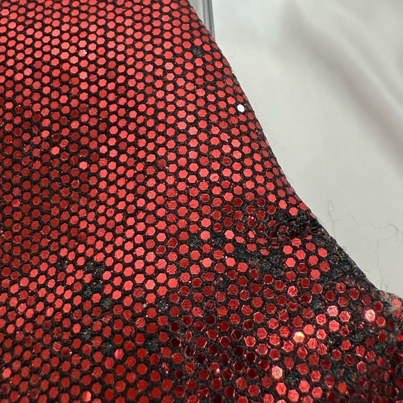 Express Ruby Red Beaded Snap Close Evening Bag with Chain Strap - Picture 5 of 8